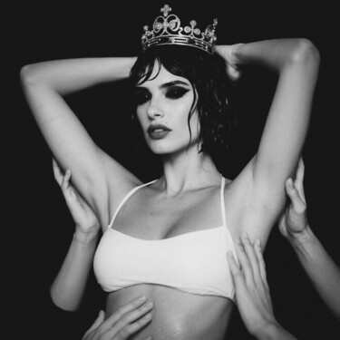 The Chosen One – Erotic Royalty in Monochrome Power Photography titled "The Chosen One – Er…" by Felipe Hueb, Original Artwork, Manipulated Photography