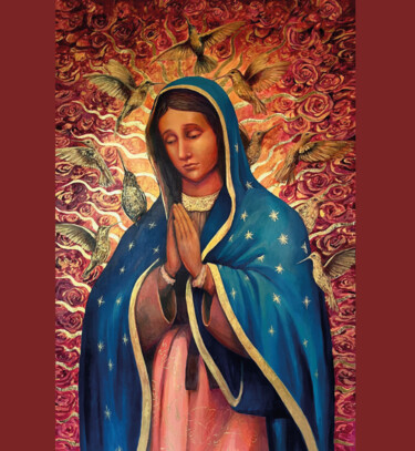 Peinture intitulée "“Virgen de Guadalup…" par Rafa Padilla, Œuvre d'art originale, Acrylique