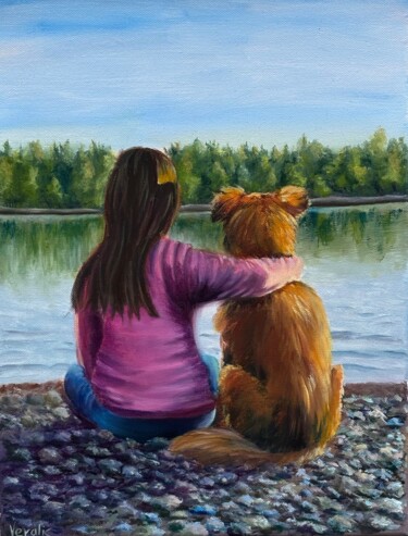 Painting titled "Friends" by Vera Lisitsyna, Original Artwork, Oil
