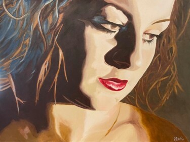 Painting titled "Enlightenment in Bl…" by Elise Acosta, Original Artwork, Oil Mounted on Wood Stretcher frame