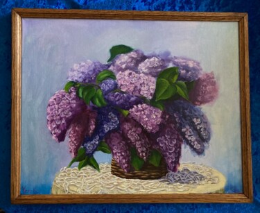 "Lilac on the Table" başlıklı Tablo Vera Lisitsyna tarafından, Orijinal sanat, Petrol