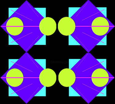 Geometric Shape Symmetry 2c3 Arte digitale intitolato "Geometric Shape Sym…" da Ken Lerner, Opera d'arte originale, Lavoro digitale 2D