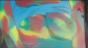 Pittura intitolato "DANIIL BOOBS" da Dominique Bardoul, Opera d'arte originale, Inchiostro Montato su Metallo
