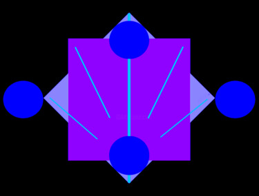 Arte digitale intitolato "Geometric Shape Sym…" da Ken Lerner, Opera d'arte originale, Lavoro digitale 2D