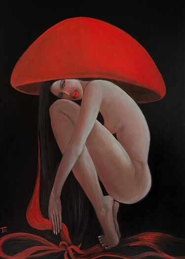 Pittura intitolato "She" da Ta Byrne, Opera d'arte originale, Olio Montato su Telaio per barella in legno