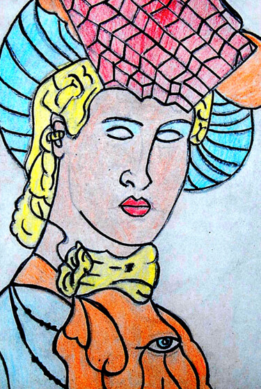 Tekening getiteld "Victoria1" door José Espiguinha, Origineel Kunstwerk, Potlood