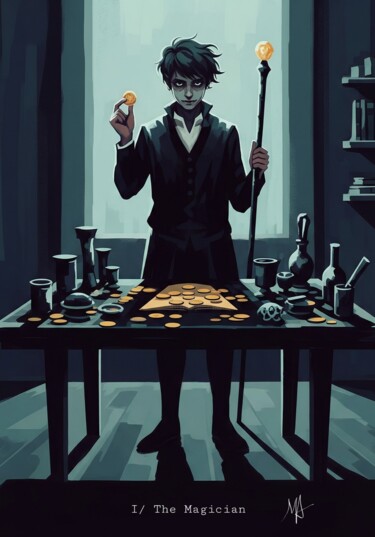 数字艺术 标题为“I/ The Magician Fir…” 由Maytyrisat Artemis, 原创艺术品, 数字油画
