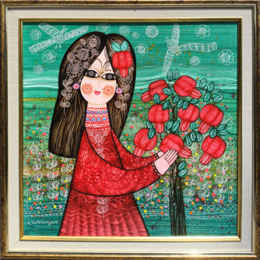 Garden of Whimsy Картина под названием "Garden of Whimsy" - Armen Vahramyan, Подлинное произведение искусства, Масло Установлен на Деревянная…
