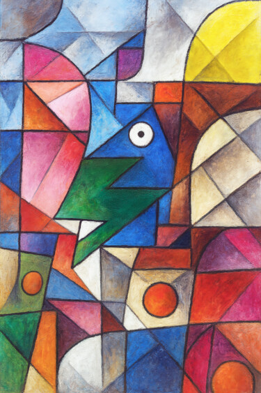 "Abstrait avec visage" başlıklı Dijital Sanat Pacôme Coquet tarafından, Orijinal sanat, AI tarafından oluşturulan görüntü Al…