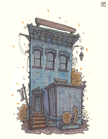 "Flat" house Desenho intitulada ""Flat" house" por Steam Ro, Obras de arte originais, Marcador