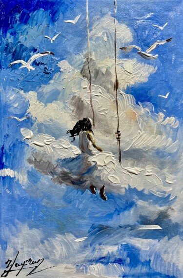 Skyward Dreams Картина под названием "Skyward Dreams" - Vahe Bagumyan, Подлинное произведение искусства, Масло Установлен на Деревянная рам…