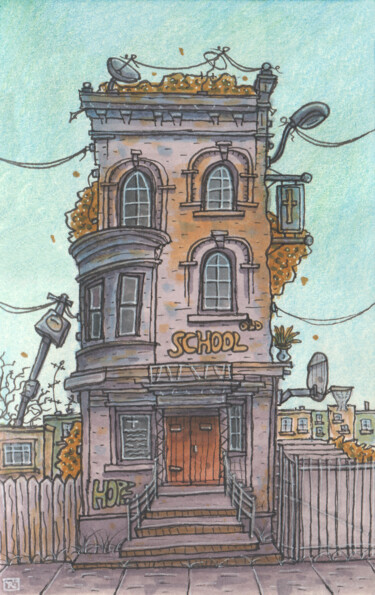 Old Sunday School Desenho intitulada "Old Sunday School" por Steam Ro, Obras de arte originais, Marcador