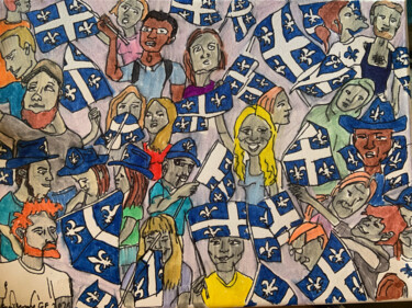 Fête nationale du Québec : la St-Jean Baptiste Desenho intitulada "Fête nationale du Q…" por Guillaume Grenier-Fontaine, Obras de arte originais, Marcador