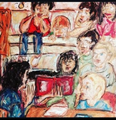 Desenho intitulada "Summer Camp ( scout…" por Guillaume Grenier-Fontaine, Obras de arte originais, Pastel