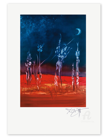 Prenten & gravures getiteld "Mondreiter" door Erich Kraft, Origineel Kunstwerk, Film Print