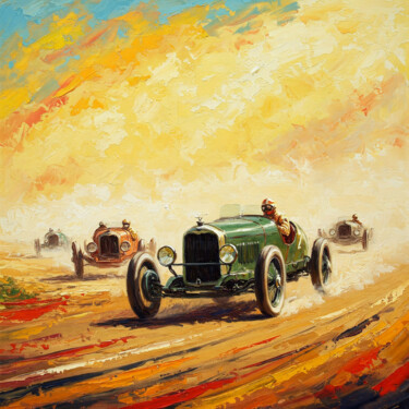 数字艺术 标题为“Retro Car Race” 由Alex Mir, 原创艺术品, 数字油画