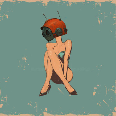 Digitale Kunst getiteld "pinup2050" door Hubert Egartner, Origineel Kunstwerk, 2D Digital Work