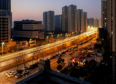 Sunset on Xi'an - Skyline China Fotografie getiteld "Sunset on Xi'an - S…" door Marco Renna, Origineel Kunstwerk, Digitale fotografie