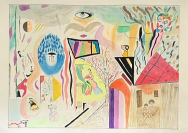 Painting titled "Symbolic" by Siyavash Chegeni, Original Artwork, Watercolor