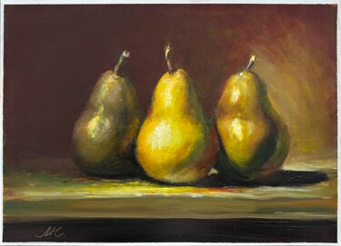 Three Pears Schilderij getiteld "Three Pears" door Marina Kozyr, Origineel Kunstwerk, Olie