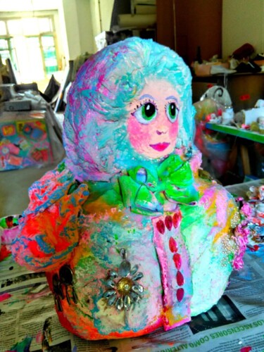 Sculpture titled "EMILY" by M. Ruiz Figueras, Original Artwork, Collages
