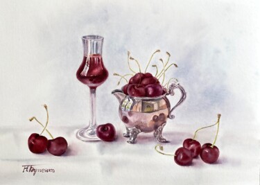 绘画 标题为“Cherries liquor” 由Natalia Butenko, 原创艺术品, 水彩