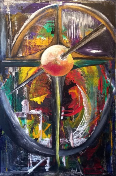 Pintura intitulada "Bull's eye" por Igor Mishenev, Obras de arte originais, Acrílico Montado em Armação em madeira