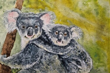 제목이 "Mamãe Koala"인 미술작품 Solange Esposito (SEsposito)로, 원작, 수채화