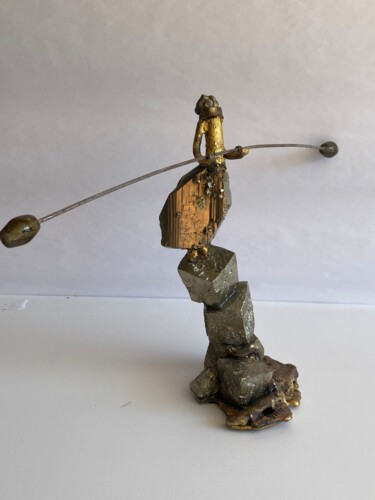 Painting titled "FUNENBULE PYRITE" by Jean Pierre Mocci, Original Artwork, Metals