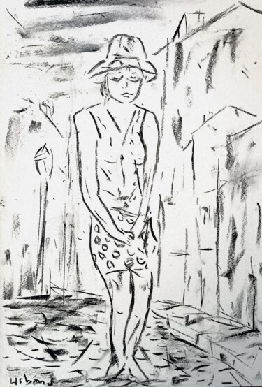 "La Parisienne dans…" başlıklı Resim Roberto Urbano tarafından, Orijinal sanat, Karakalem