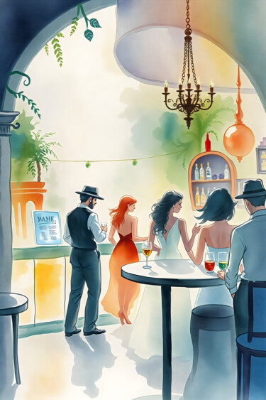 数字艺术 标题为“Havanna Mojito-Bar…” 由Jo Graetz (Jo Graetz), 原创艺术品, 2D数字工作