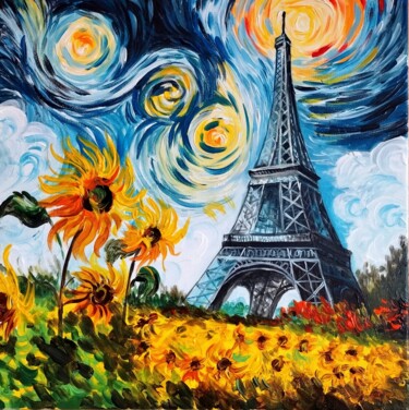 "VAN GOGH IN PARIS" başlıklı Tablo Rosa Nardella tarafından, Orijinal sanat, Akrilik Ahşap Sedye çerçevesi üzerine monte edi…