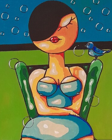 Painting titled "Sans titre 1 ." by Bertrand Jost, Original Artwork, Acrylic Mounted on Wood Stretcher frame