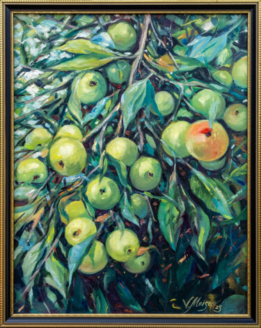 Schilderij getiteld "Harvest Light" door Vitaly Moiseev, Origineel Kunstwerk, Olie Gemonteerd op Karton