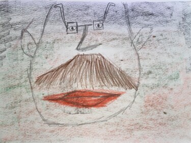 Disegno intitolato "Grandpa´s Moustache" da Hunter Adams John, Opera d'arte originale, Matita
