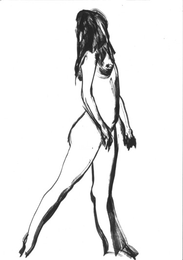 Tekening getiteld "Nude model 5 ." door Aleksey Wroblewski, Origineel Kunstwerk, Marker