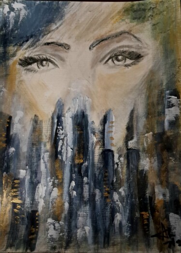 绘画 标题为“Eyes in the City at…” 由Alexandra Roberts, 原创艺术品, 丙烯