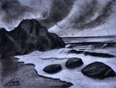 Disegno intitolato "Grace 012" da Alicia Lopez, Opera d'arte originale, Carbone