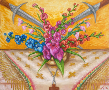 绘画 标题为“Heraldic bouquet” 由Fedor Aseev, 原创艺术品, 油