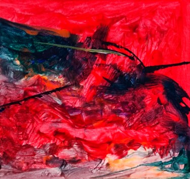 Schilderij getiteld "Grasshopper attack…" door Milto Sideris, Origineel Kunstwerk, Acryl