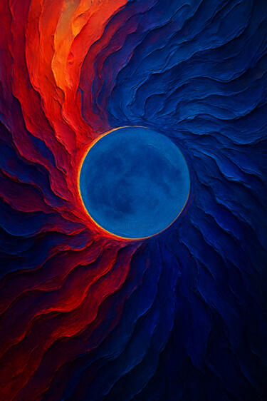 Eclipse of Radiance – Solar Harmony in Motion 数字艺术 标题为“Eclipse of Radiance…” 由Liv Solara, 原创艺术品, 数字油画
