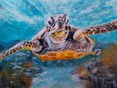 "Balade dans les pro…" başlıklı Tablo Christine Cailleau tarafından, Orijinal sanat, Akrilik Ahşap Sedye çerçevesi üzerine m…