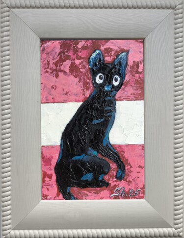 "Black Cat Original…" başlıklı Tablo Svetlana Sindere tarafından, Orijinal sanat, Petrol Karton üzerine monte edilmiş