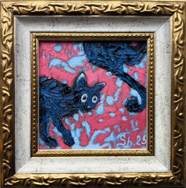 "Black Cat Original…" başlıklı Tablo Svetlana Sindere tarafından, Orijinal sanat, Petrol Karton üzerine monte edilmiş