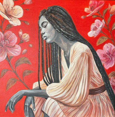 The inner garden 绘画 标题为“The inner garden” 由Anastasiya Utlyakova, 原创艺术品, 丙烯 安装在木质担架架上