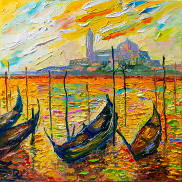 Venetian Colors "Venetian Colors" başlıklı Tablo Vladyslav Durniev tarafından, Orijinal sanat, Petrol Ahşap Sedye çerçevesi üzerine monte ed…