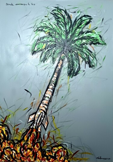 Schilderij getiteld "Donde comienza la l…" door Barón O'Hallorans, Origineel Kunstwerk, Acryl
