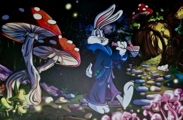 Digital Arts titled "Тропа наблюдателя" by Ju Khudozhka, Original Artwork, 2D Digital Work Mounted on Wood Stretcher frame