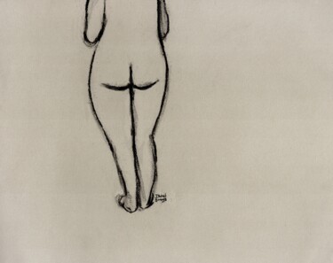 Schilderij getiteld "Female Figure Facin…" door Janel Bragg, Origineel Kunstwerk, Houtskool