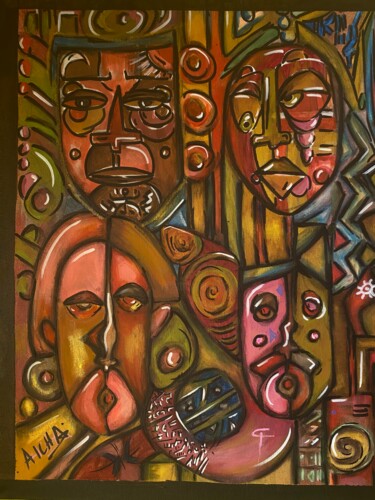 Afro art (banjuma ) 绘画 标题为“Afro art (banjuma )” 由Aicha Alkhalifi Al Idrissi, 原创艺术品, 丙烯